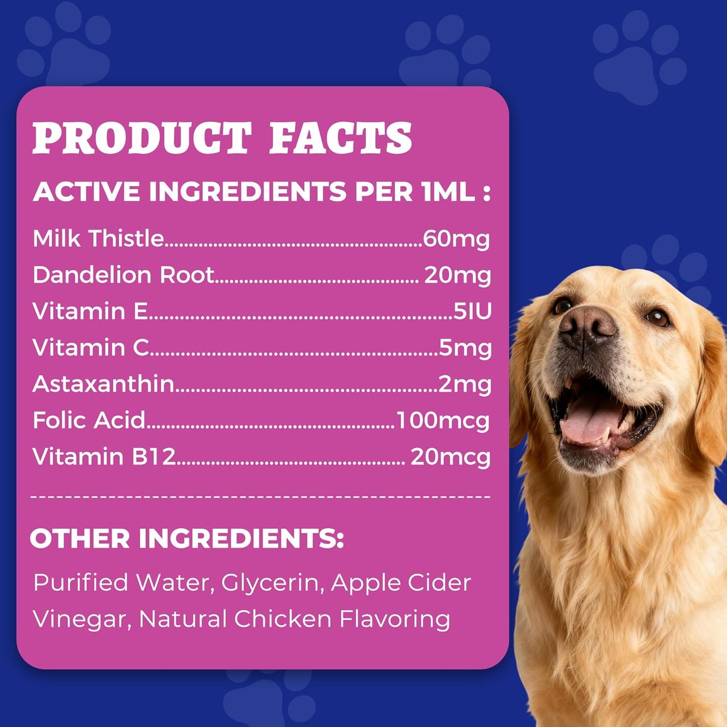 Wellix 120ml Milk Thistle for Cats & Dogs, Advanced Formula with Astaxanthin for Detox and Antioxidant, Dog Liver Supplement, Chicken Flavor Milk Thistle Liquid