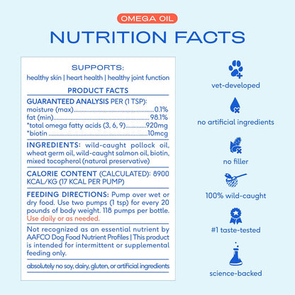 Native Pet Pack Leaders Bundle - Daily Multivitamin (60 Scoops) & Omega Oil for Dogs (8 Oz.) - Omega 3 Fish Oil for Healthy Skin, Shiny Coat, & Strong Joints & Daily Multivitamin for Dogs