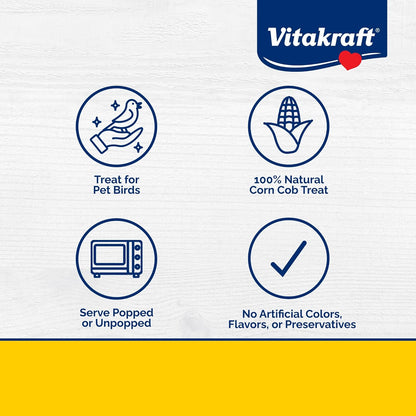 Vitakraft Mini-Pop Corn Cob Bird Treat 6 Ounce (Pack of 1)