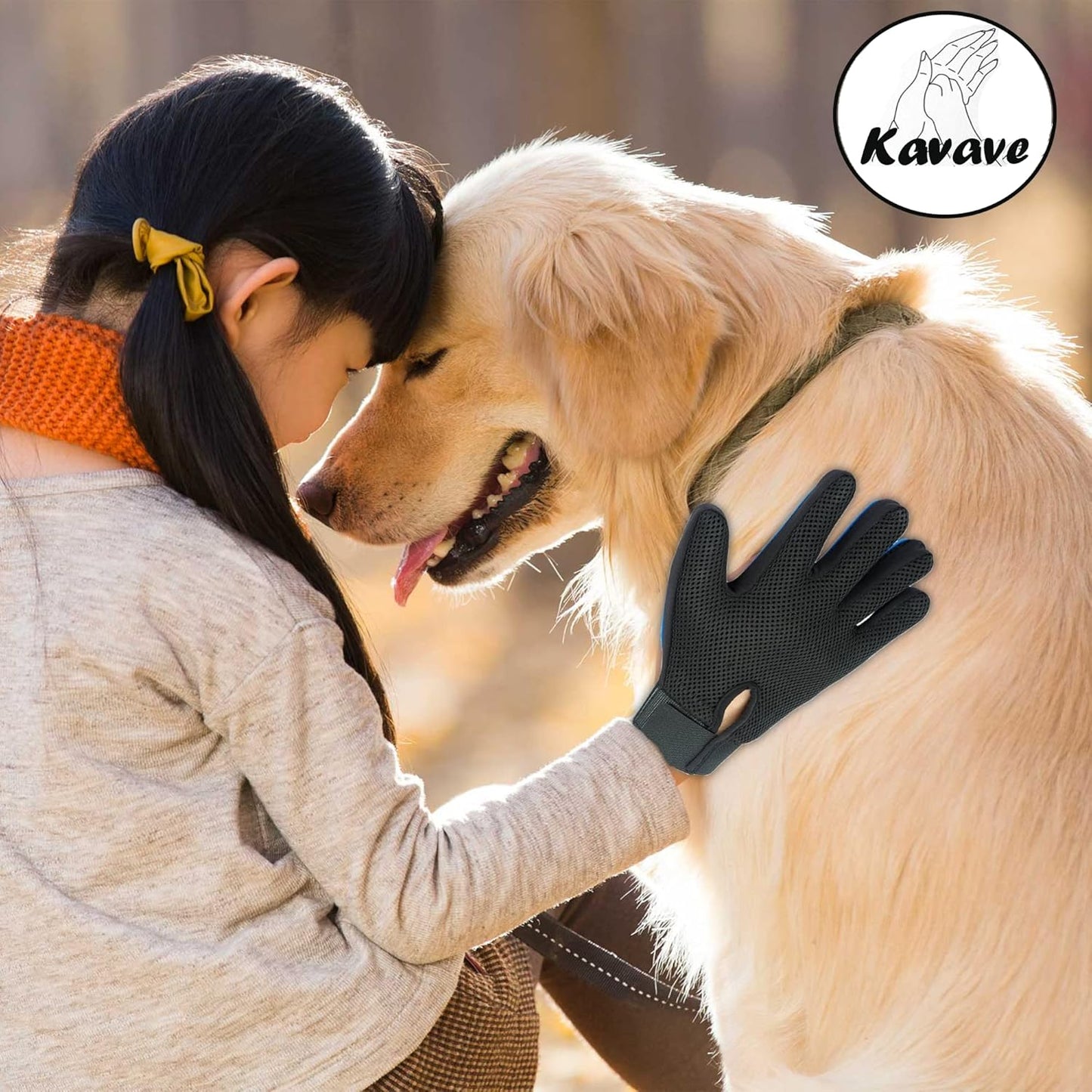 Grooming Gloves for Shedding Hair Remover - Gentle Brush for Dogs and Cats, Long or Short Fur Slicker Mitt Comb for Bath, Deshedding, and Massage