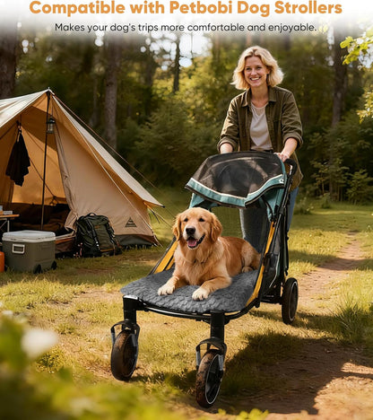 Petbobi Dog Stroller and Plush Mat Bundle for Medium & Large Dogs