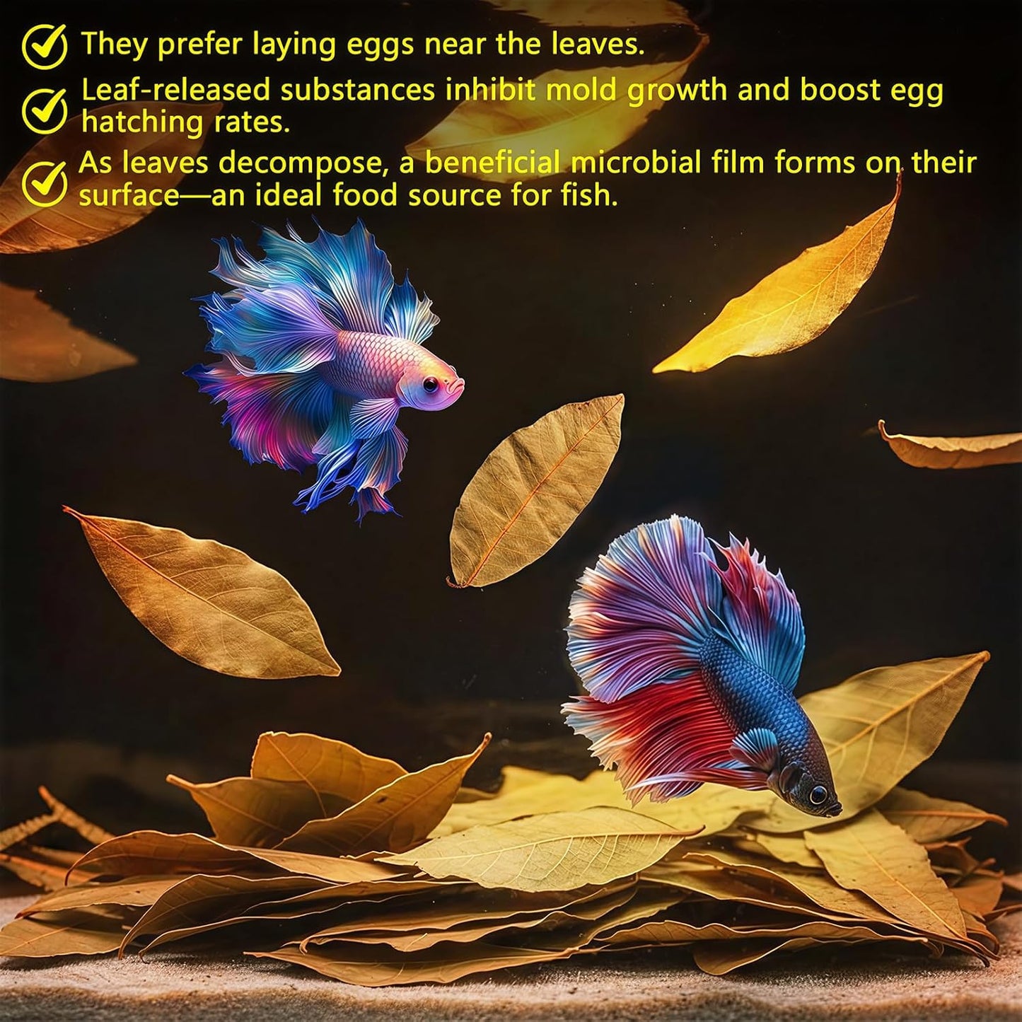 55+ Dried Longan Leaves (4-6 Inch) - Natural Terrarium Leaf Litter for Bioactive Setup, Isopods, Snakes, Frogs, Spiders, Betta Fish- Moisture Retention & Hiding Cover