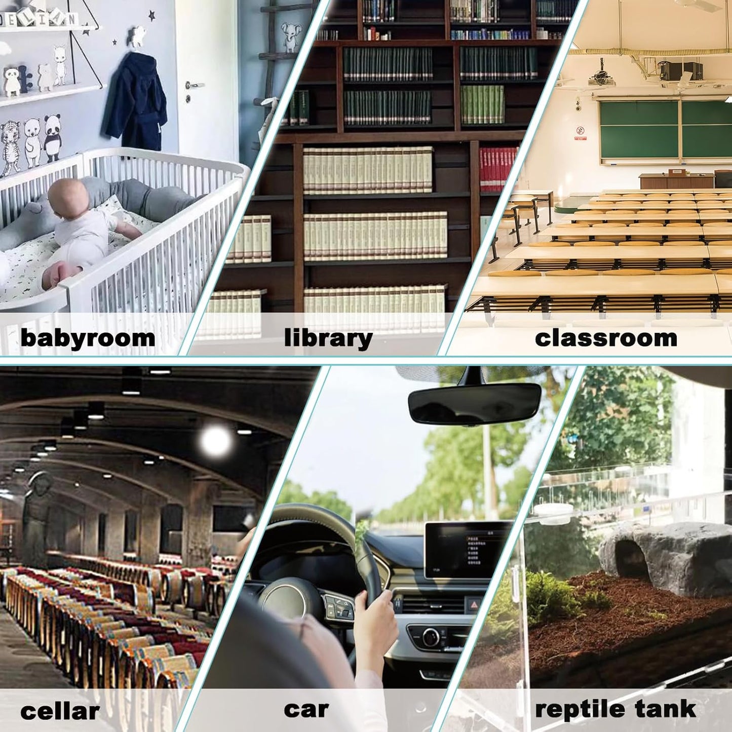 Reptile Thermometer and Humidity Gauge Digtal Terrarium Thermometer Circular Bearded Dragon Cage Accessories Reptile Temp and Humidity Gauge for Leopard Gecko Hermit Crab Gecko Lizard Etc 2pc