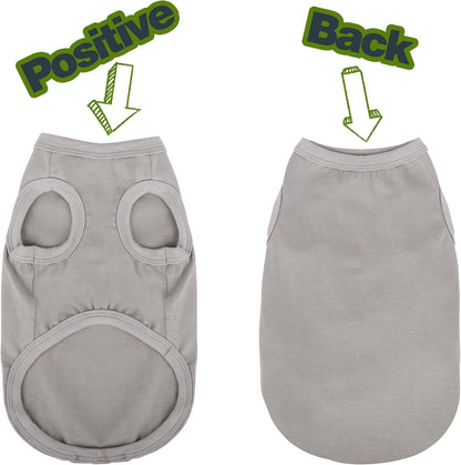Elevate Your Dog's Fashion Quotient with Colorful and Breathable Sleeveless Cotton Shirts! Perfect Pet Apparel for Small to Medium Dogs Gray L