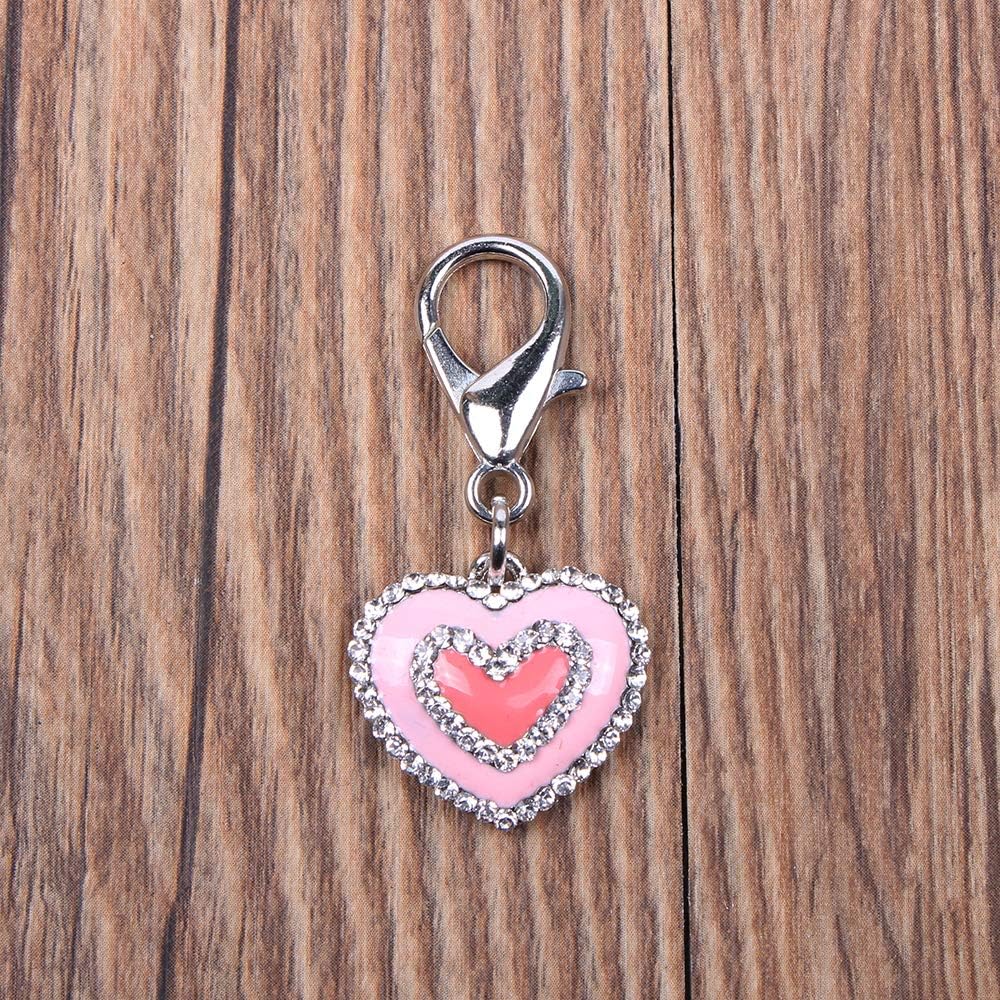 Bling Rhinestones Love Charm Pendant Jewelry For Pet Dog Cat Puppy Necklace Collar Accessory