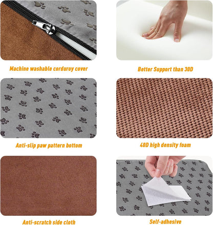 40D Density Foam Dog Ramp for Stairs Suits for Small Dogs Cats, Pet Steps Stairs for Staircase Stairs with Anti-Slip Bottom and Self-Sticky Pads to Fix(6Pack, Reddish Brown)