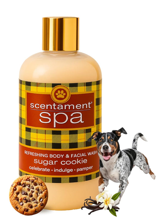 Best Shot Scentament Spa Refreshing Body & Facial Wash for Dogs & Cats, Waterless Dog Wash & Tear Stain Remover, Pet Gentle Face Wash for Sensitive Skin, Sugar Cookie Scent, 16 fl oz
