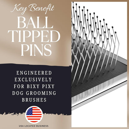 Tiny Slicker Brush for Dogs - Protected Pins for Extra Comfort - 1 inch Pins for Easy Detangling for Long Hair Dog, Cats, Doodle, Goldendoodle