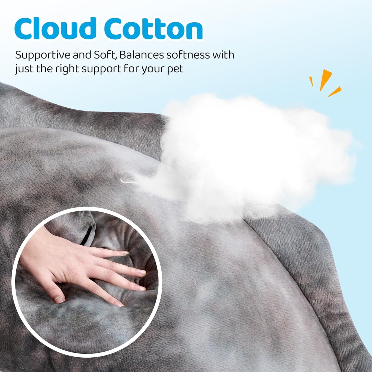 BurgeonNest Small Dog Calming Pillow for Dogs and Cats, Fluffy Soft Colorful Sleep Bolster Cozy Pet Bed Pillow, Great Present for Senior Pup Puppy Kitten, Washable, M