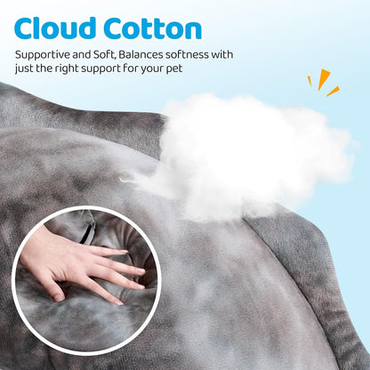 BurgeonNest Small Dog Calming Pillow for Dogs and Cats, Fluffy Soft Colorful Sleep Bolster Cozy Pet Bed Pillow, Great Present for Senior Pup Puppy Kitten, Washable, M