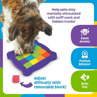 Brightkins Pup Pixel Treat Puzzle, Outdoor Puzzle Board, Enrichment Interactive Dog Toys, Dog Birthday, Slow Feeder Bowls, Puppy Teething and Chewing, Stimulating Automatic Feeder