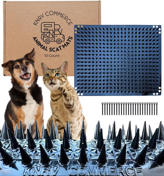 Scat Mats for Dogs & Cats - 10 Pack | Pet Repellent Mats | Keep Dogs Off Couch & Furniture | Keep Off Countertops | Scat Mat for Cats | Deterrent for Pets