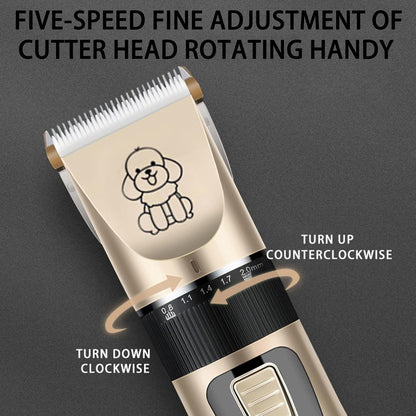 Dog Clipper Low Noise, Rechargeable Cordless Dog Hair Trimmer, Electric Pet Shaver, Paw Trimmer for Dogs Cats