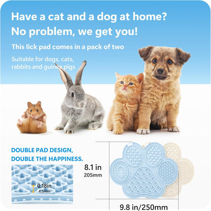 Li&Zhao Lick Mat for Dogs - 2 PCS Dog Lick Mats with Suction Cups Cat Lick Mat Puppy Lick Mat for Cats Dog Slow Feeder Dog Enrichment Toys for Yogurt Peanut Butter Food Treats