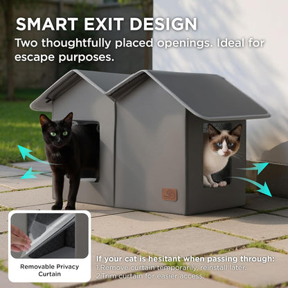 Bedsure Self Warming Cat Bed Weatherproof Outdoor Cat House