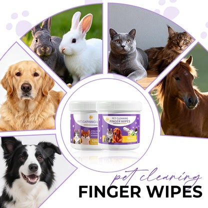 MeCids Pet Cleaning Wipe and Dogs Teeth Cleaning Finger Wipes Set 180PCS, Gentle Pet Wipes for Dogs & Cats Eyes, Ear, Paws, Butt, Face