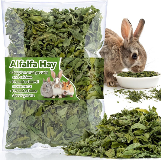 MAQIHAN Natural Alfalfa Hay for Rabbits - Dried Organic Chinchilla Guinea Pig Tender Hay for Young, Pregnant or Nursing Small Pets for Rabbit Food for Small Animals 7.58 oz