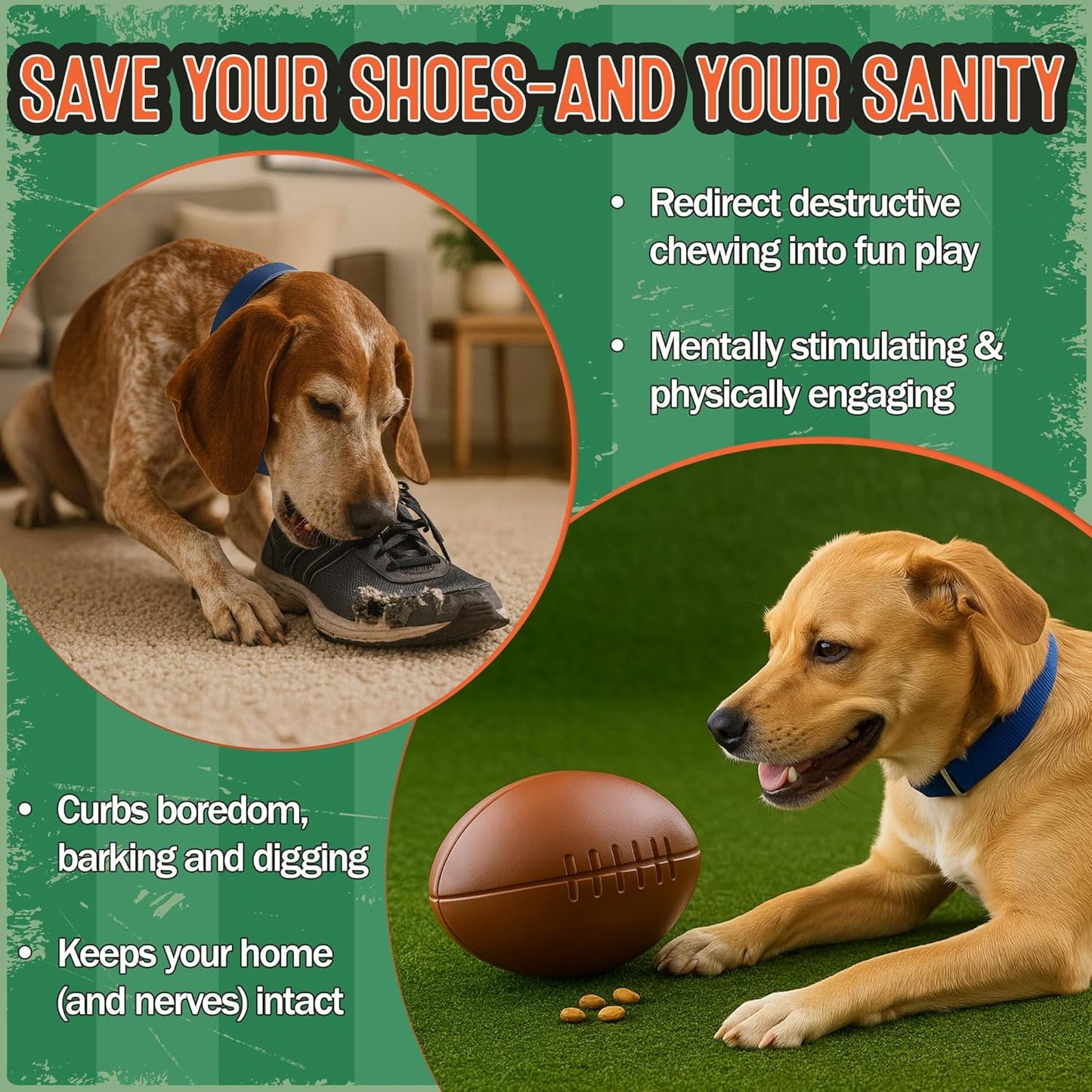 Food Puzzle Feeder for Dogs, Mentally Stimulating Enrichment Toy, Made in USA, BPA-Free Durable Foraging Toy, Reduces Anxiety and Destructive Behavior, Slow Feeder Dog Bowls, 5C