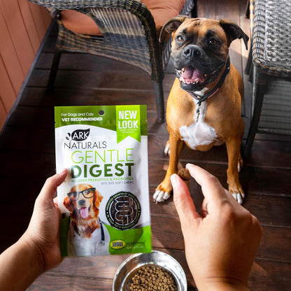 ARK NATURALS Gentle Digest Soft Chews, Vet Recommended Dog and Cat Prebiotics and Probiotics, Digestive and Immune System Support, 120 Count, greens, 326002
