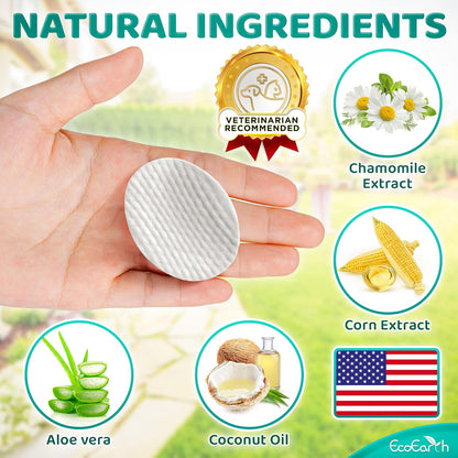 Premium Eye Wipes for Dogs & Cats - 100 Pcs - Pet Eyes Cleaning Pads to Remove Tear Stains, Crust & Discharge - Perfect for Pets Daily Care - Helps w/ Itching & Dryness - Pre-Soaked & Disposable