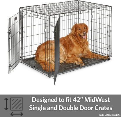 MidWest Homes for Pets Replacement Pan for 42-inch Dog Crates, Fits All Midwest and New World 42-inch Pet Cages, Multiple Uses, Plastic, Black, 9PAN