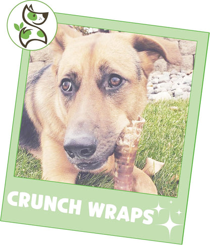 Nature Gnaws Beef Trachea Crunch Wraps for Dogs (3 Count) - Long Lasting Natural Beef Jerky Dog Chew Bones - Rawhide Free