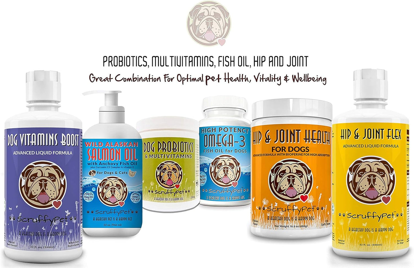 Pure Omega 3 Wild Fish Oil for Dogs with Vitamin E - Highest EPA & DHA Softgels Available (1000mg) 180ct