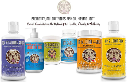 Pure Omega 3 Wild Fish Oil for Dogs with Vitamin E - Highest EPA & DHA Softgels Available (1000mg) 180ct