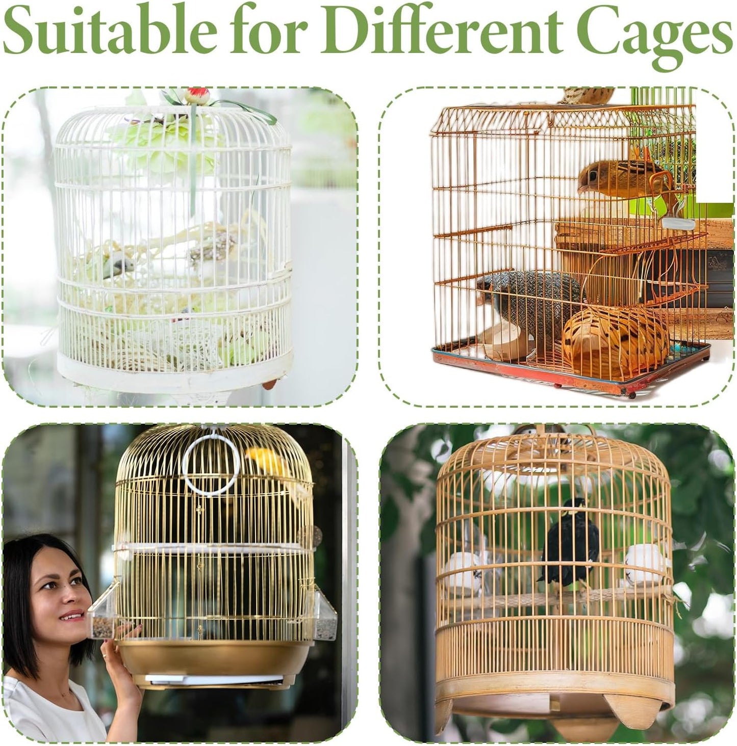 Bird Cage Seed Catcher White Bird Cage Net Cover Adjustable Birds Cages Netting Seed Catcher Stretchy Birds Cages Guard for Parrot Enclosures