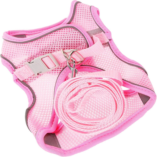 Breathable Reflective Dog Harness with Leash Soft Skin-Friendly Mesh No-Pull Pet Leash for Outdoor Training and Walking Safety Vest for Dogs and Puppies