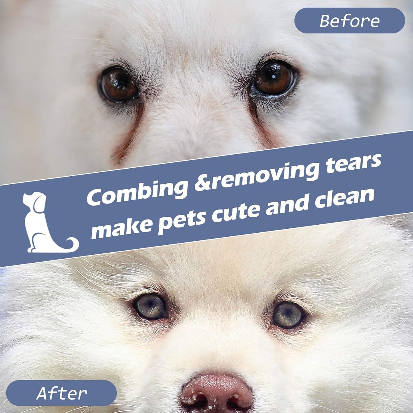 20 Pieces Tear Stain Remover Comb Dog Flea Comb Pet Grooming Stainless Steel Teeth with Plastic Handle for Medium and Small Dogs Cats Removing Flea Dandruff Flakes and Stains