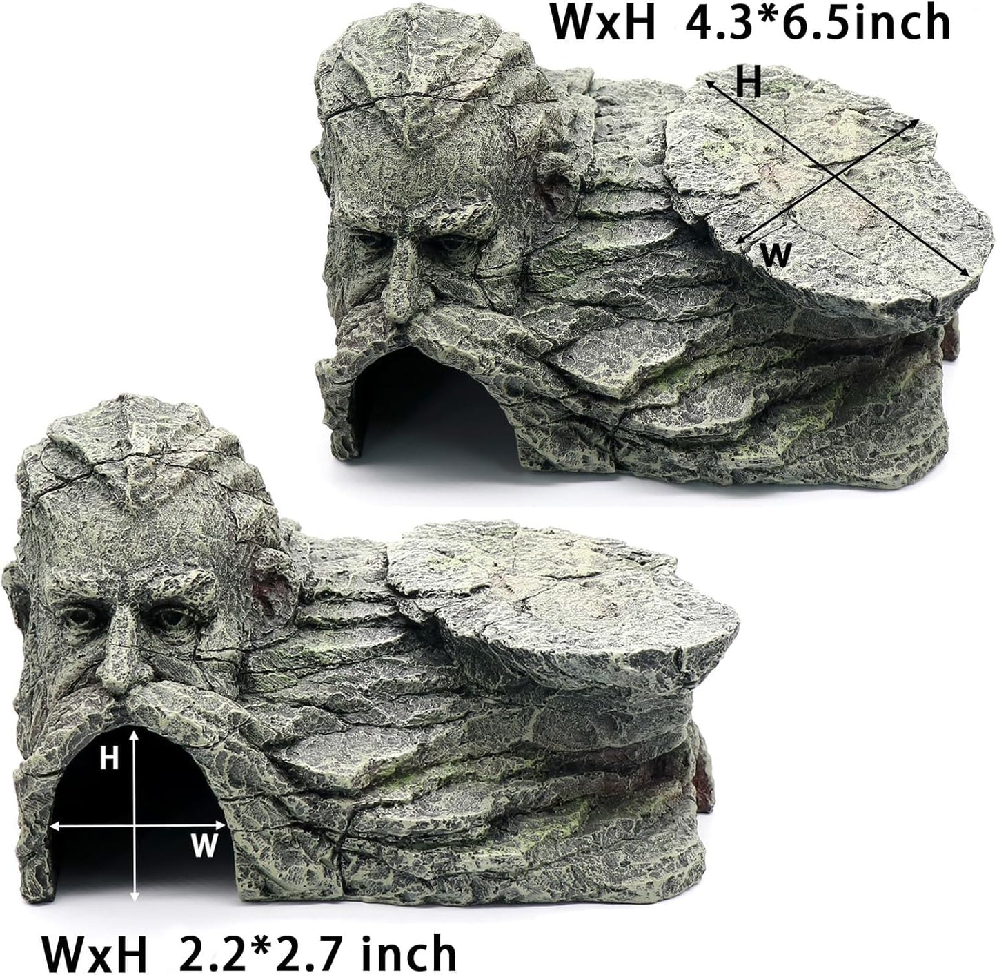 Reptile Rock Basking Platform, Gecko Hide Cave Hiding Place, Snake Cave and Hides for Reptiles, Amphibians, and Small Animals, Lizards