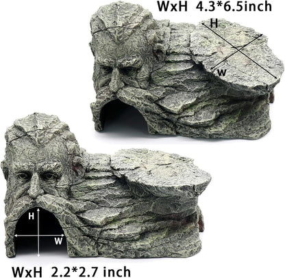 Reptile Rock Basking Platform, Gecko Hide Cave Hiding Place, Snake Cave and Hides for Reptiles, Amphibians, and Small Animals, Lizards