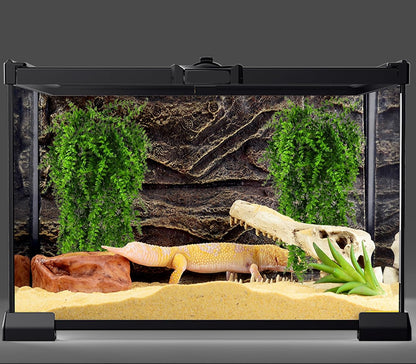 HERCOCCI 2 Pack Reptile Plants, Terrarium Hanging Plants Vines Artificial Leaves Habitat Decorations with Suction Cup for Bearded Dragon Hermit Crab Lizard Snake Geckos Chameleon