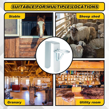 4 Pcs Horse Water Bucket Hook Portable Horse Bucket Hangers Removable Equestrian Stall Accessories Feeding Supplies Hang on Stall Walls or Doors