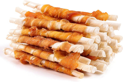 Chicken&Bullly Flavor Dog Chews Long Lasting Low Odor & High Protein Dog Snacks for Small Dogs & Puppies