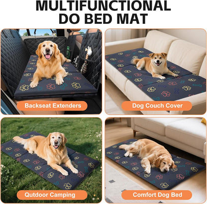 Anti-Scratch&Chewers Dog Car Seat Protector with Soft&Durable Vegan Tech Fabic, Waterproof Pet Bed or Back Seat Cover for Dogs, Easy Wipe-Clean and Versatile for Travel,Home,Outdoor (Gray,51‘’×24‘’)