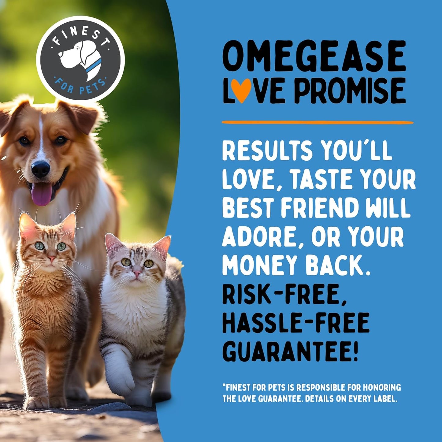 Omegease Fish Oil for Dogs & Cats - Finest for Pets Omega 3 for Cats & Dogs - Supplement for Skin & Coat, Itching, Shedding, Joints & Immune Health - 100% Pure Omega Fish Oil with EPA & DHA (32 oz)