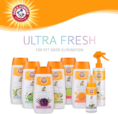 Arm & Hammer for Pets Ultra Fresh Dog Deodorizing Foam, Juniper Mist Scent - No Rinse Waterless Dog Shampoo for Smelly Dogs, Pet Deodorizer, Bathing Supplies, 8 Fl Oz (Pack of 2)