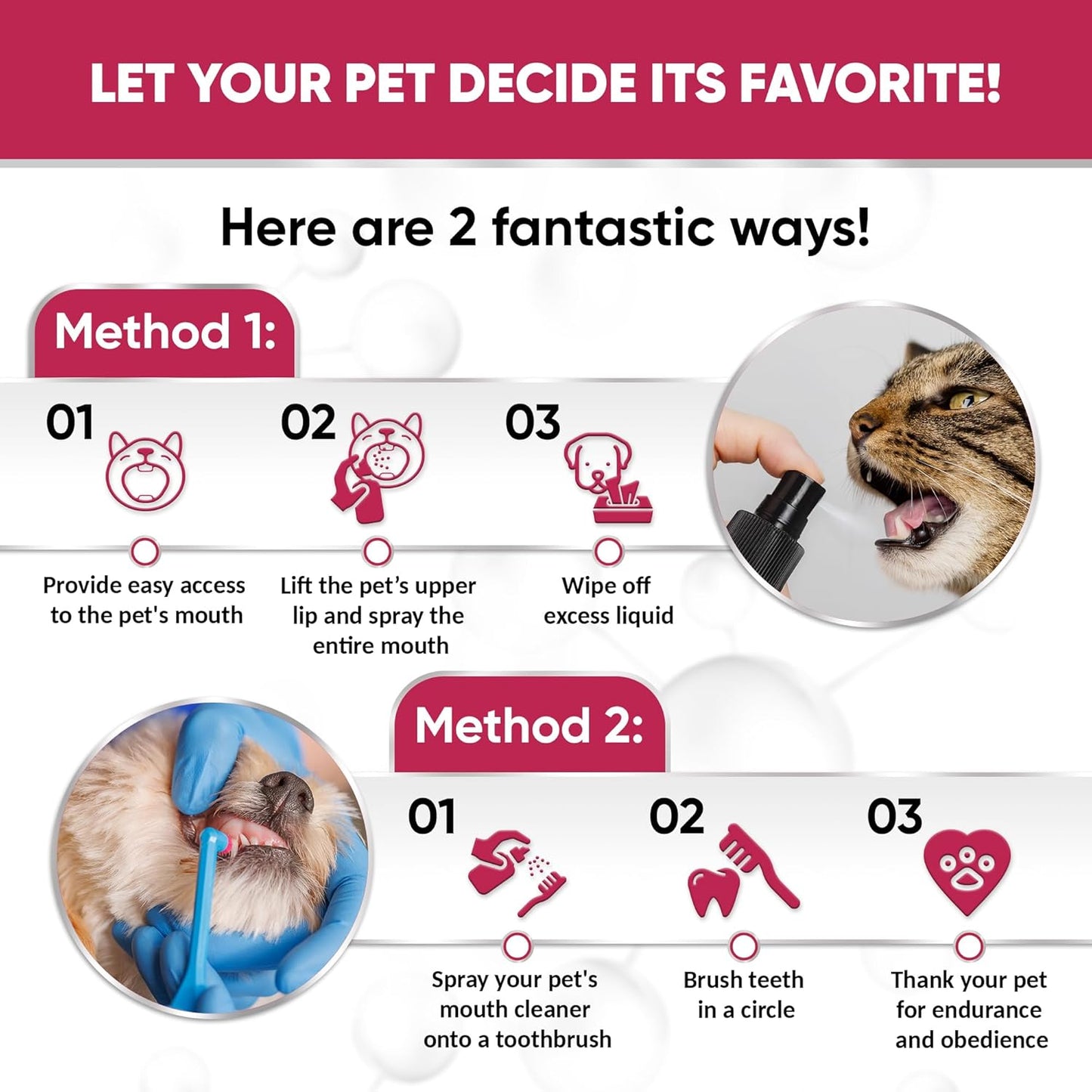 Dental Spray for Pets – Cat & Dog Breath Freshener That Helps with Tartar, Plaque, & Bad Odor – Silver 50 PPM + Valerian Flavour for Dog Teeth Cleaning – 4 Oz