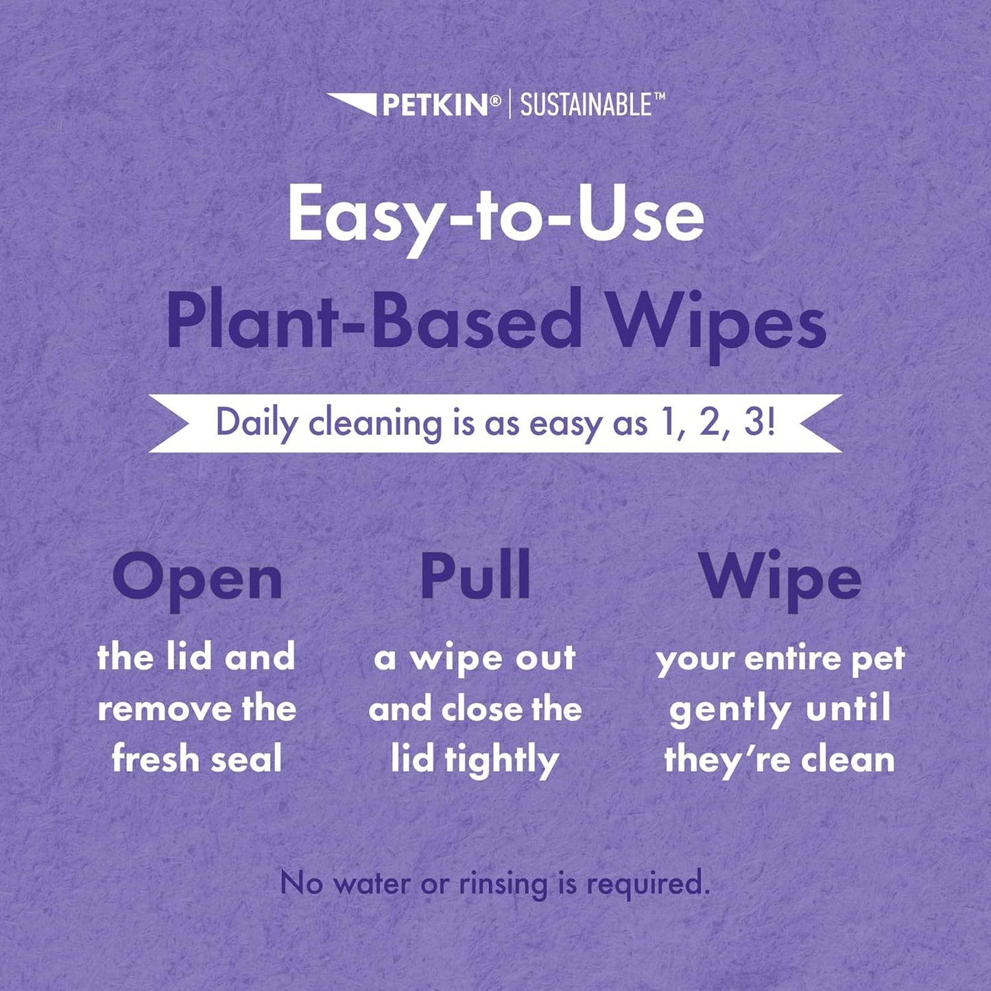 Petkin Plant-Based EarWipes, 80 Wipes, 2 Pack - Biobased & Sustainable Pet Ear Wipes for Dogs & Cats - Cleans Ear Area, Dirt, Odor & Wax - Consciously Cleans & Conditions - Easy to Use - Lavender