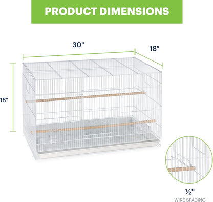 Prevue Pet Products Flight Cage Metal Steel Bird Crate, Multi-Bird Home Stackable Cage for Birds, Home Crate for Extra-Small Pet Parakeets, Finches, and More, White