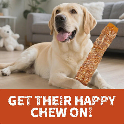 Just Try 2 Pack 10.6" Chicken Wrapped Rawhide Chew Sticks for Dogs - Long Lasting Dog Chews, Healthy Dog Bones Dental Treats for Medium Dogs