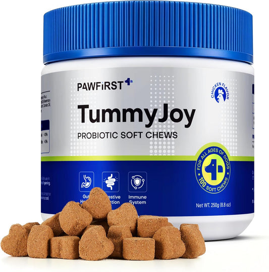 Probiotics Supplement Chews for Dogs, Support Digestive and Gut Health, with Prebiotics & Enzymes for Diarrhea and Upset Stomach Relief, Chicken Flavor 100ct