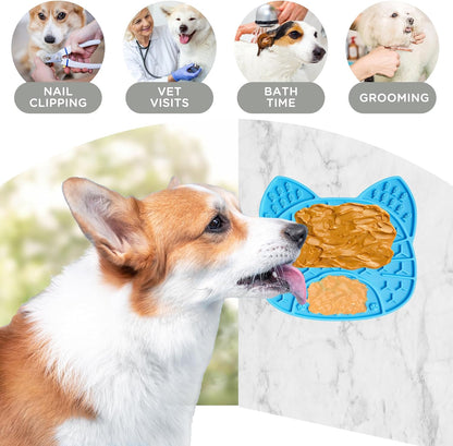 Dog Lick Mat with Suction Cups, Anxiety Relief and Boredom Buster, Pet Enrichment Toy for Dogs and Cats (Avocado Green)