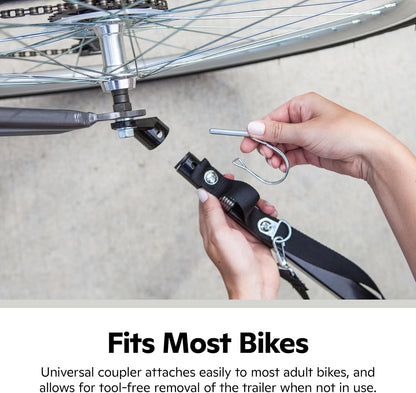 Schwinn Rascal Pet Trailer, Holds Pets Up to 50 or 100 lb, Universal Coupler, Folding Frame, Quick-Release Wheels, Rear Doggy Door, Leash, Washable Liner, Bug Screen, Schwinn Bike Trailer for Pets