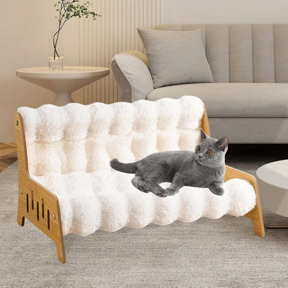 Cat Sofa Bed Chair Wooden Frame Pet Sleeping Beds Cat Couch Puppy Kennel, XXL