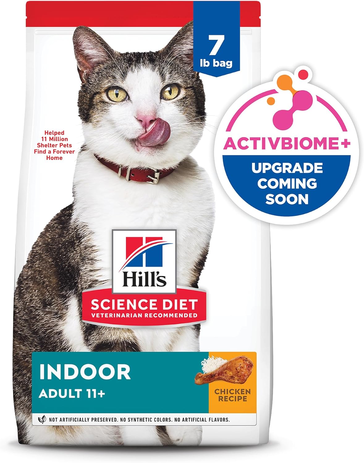 Hill's Science Diet Indoor, Senior Adult 11+, Easy Litter Box Cleanup, Dry Cat Food, Chicken Recipe, 7 lb Bag