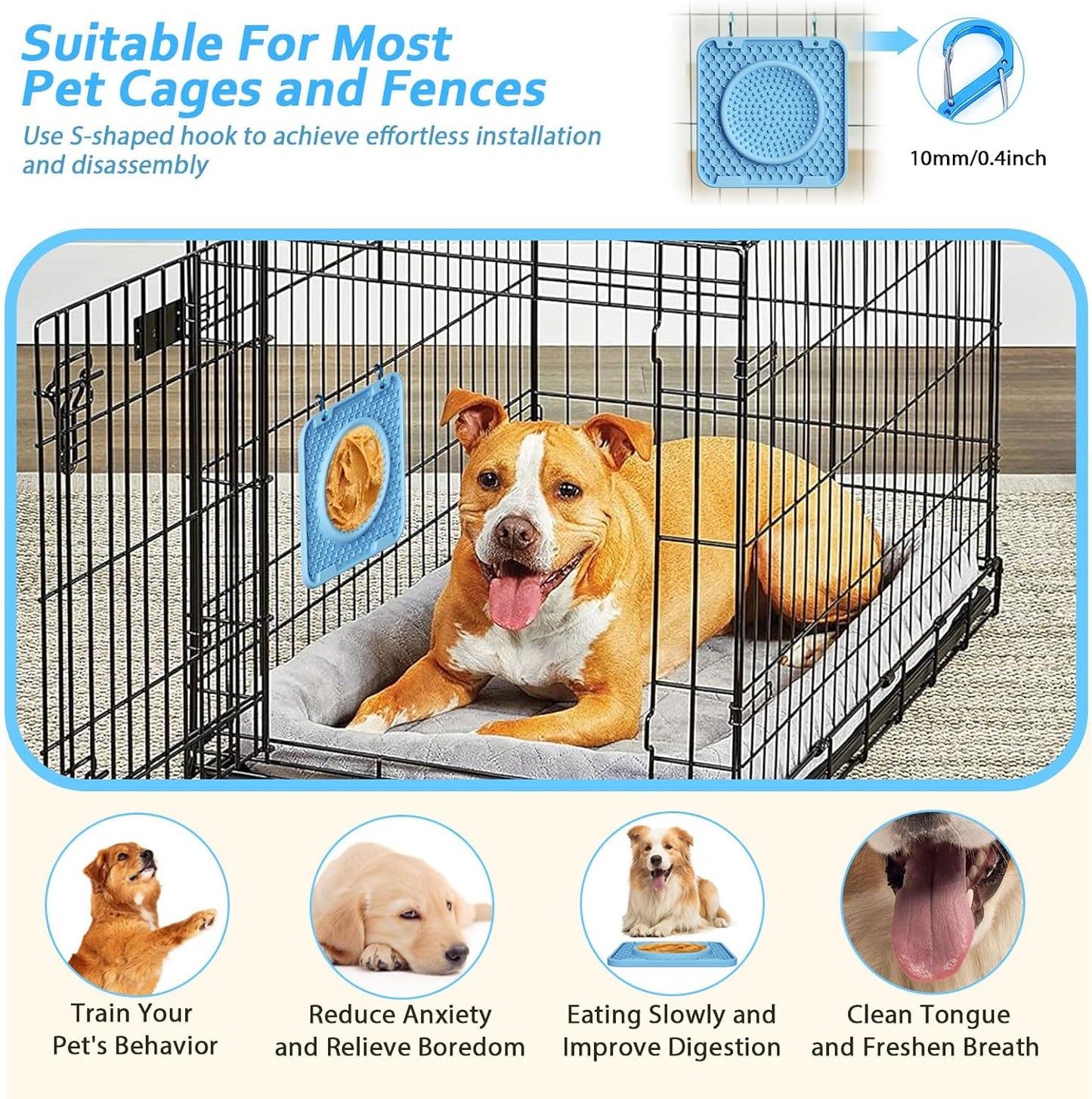 Dog Lick Mats for Large Dogs and Cats,Thicker BPA Free 3 in 1 Lick Mat Crate Training Aid for Puppies,Dog Lick Bowl,Peanut Butter Licking Pads for Dogs Boredom and Anxiety Relief