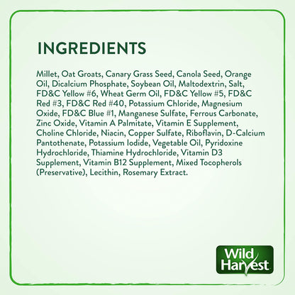 Wild Harvest Daily Blend Nutrition Diet Parakeet, Canary And Finch, Bird Food, 5 Pounds